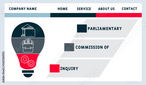 PCI - Parliamentary Commission of Inquiry acronym. business concept background. vector illustration concept with keywords and icons. lettering illustration with icons for web banner, flyer, landing