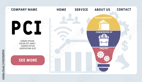 PCI - Parliamentary Commission of Inquiry acronym. business concept background. vector illustration concept with keywords and icons. lettering illustration with icons for web banner, flyer, landing