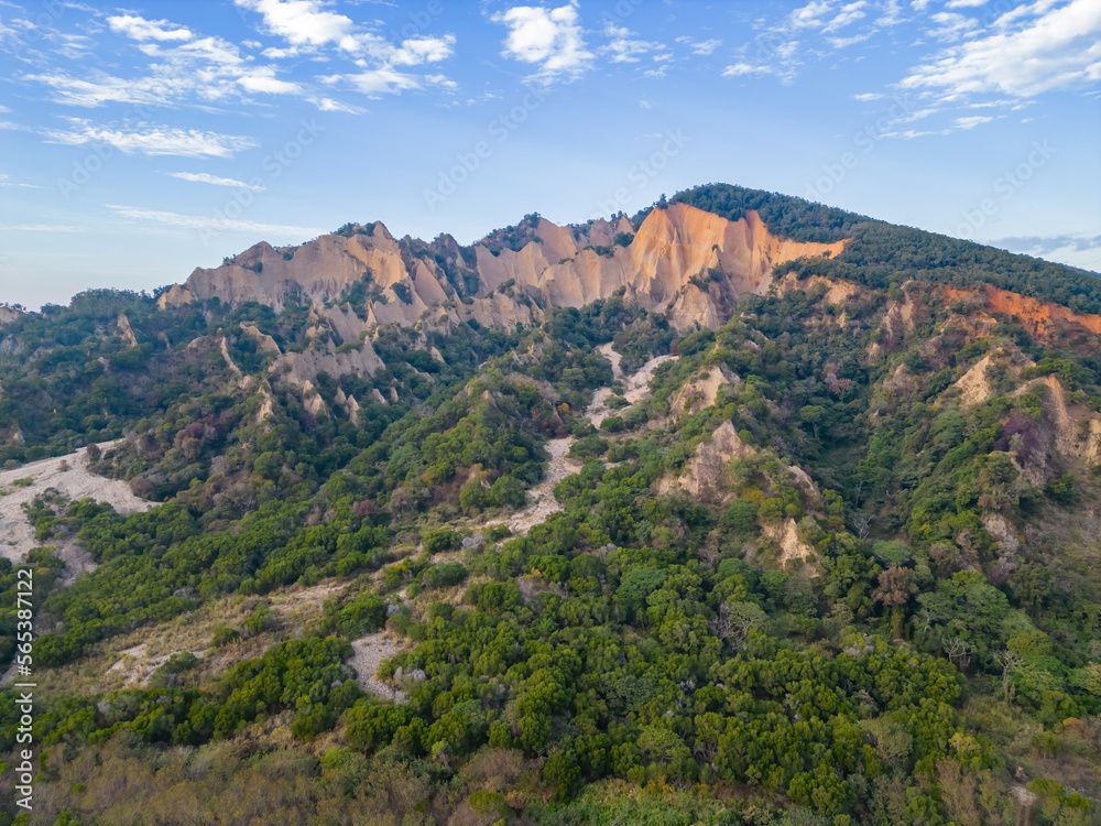 Aerial view of the Huoyan Shan