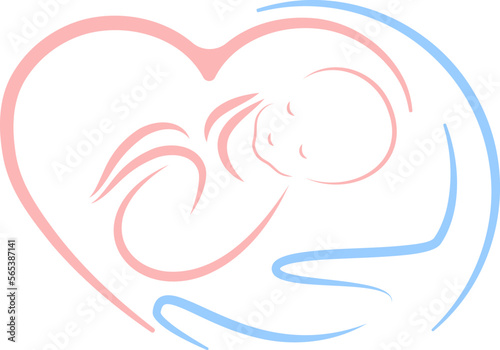 Herz, Hand und Baby, Kind, Baby, Kleinkind, Logo