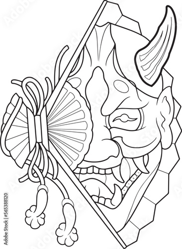Hannya Tattoo Vector Stencil T-shirt Print