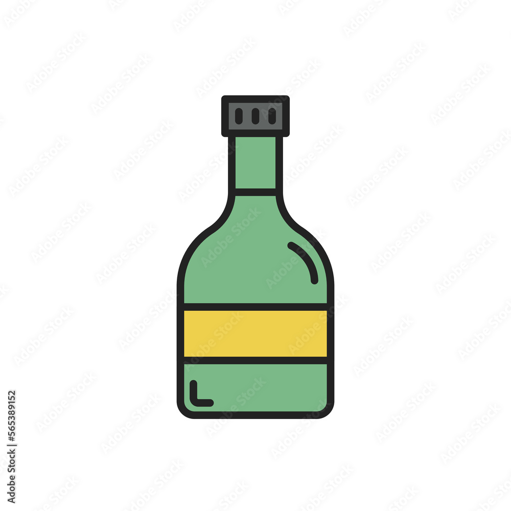 A bottle of schnapps icon. High quality coloured vector illustration. A bottle of schnapps icon. High quality coloured vector illustration.