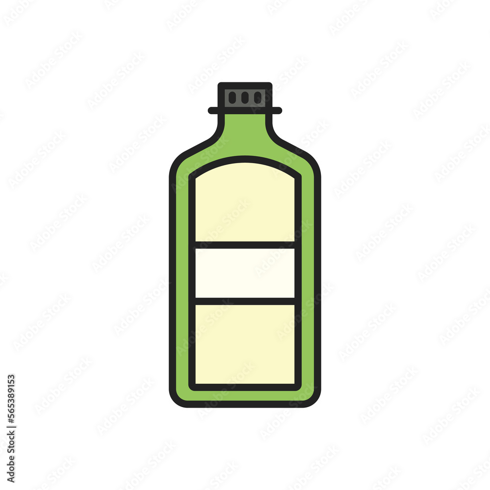 Bottle of alcohol icon. High quality coloured vector illustration.