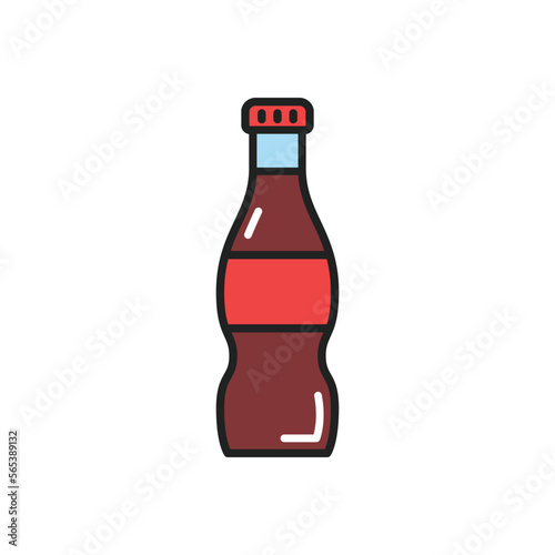 Bottle of sweet gas water icon. High quality coloured vector illustration.