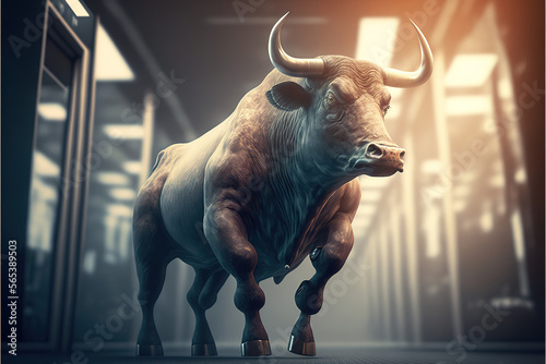 Stock market bull market trading concept. Generative AI