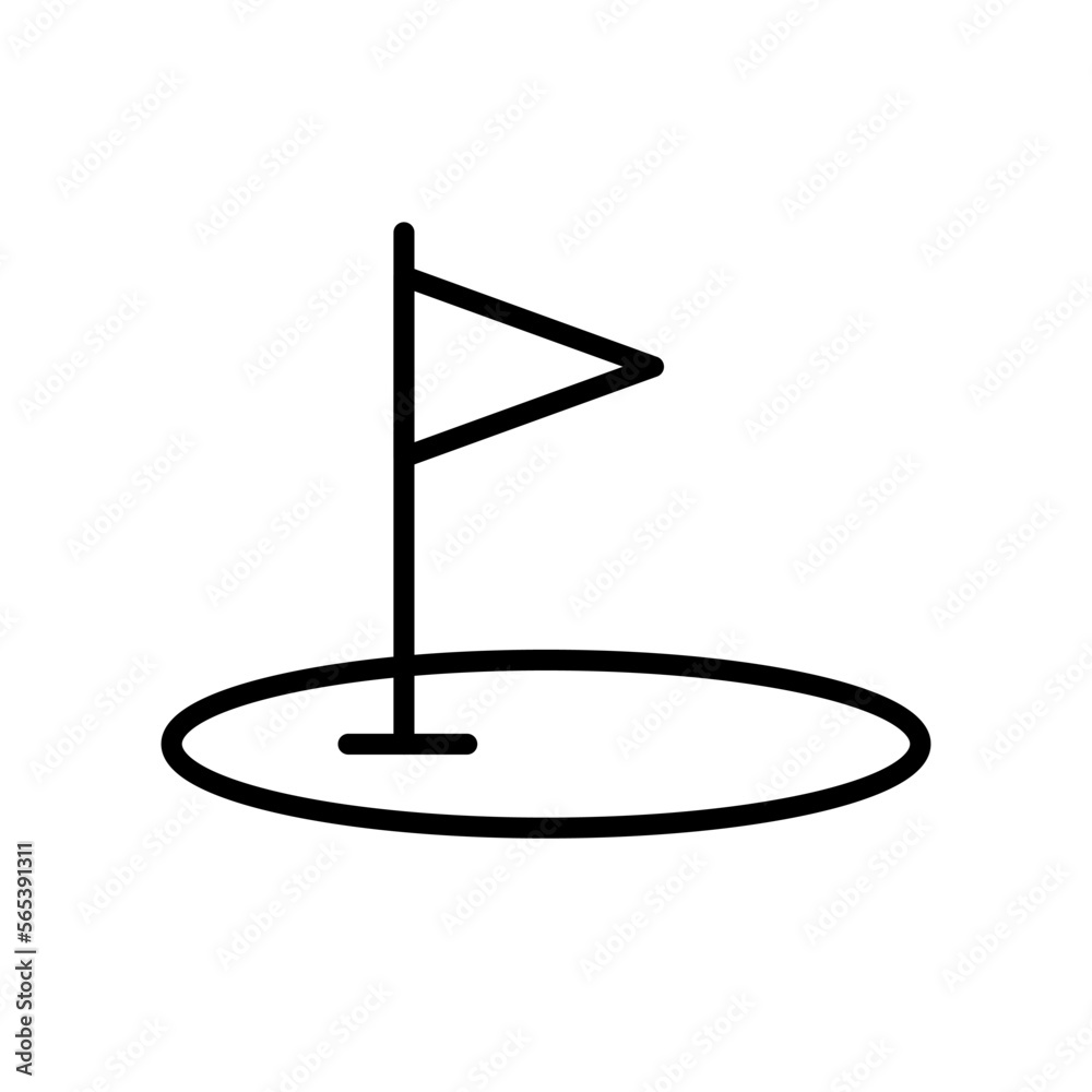 Golf course icon line isolated on white background. Black flat thin icon on modern outline style. Linear symbol and editable stroke. Simple and pixel perfect stroke vector illustration Golf course icon line isolated on white background. Black flat thin icon on modern outline style. Linear symbol and editable stroke. Simple and pixel perfect stroke vector illustration