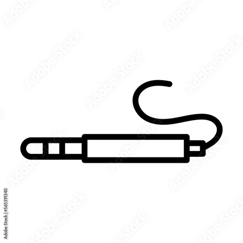 Computer jack icon line isolated on white background. Black flat thin icon on modern outline style. Linear symbol and editable stroke. Simple and pixel perfect stroke vector illustration