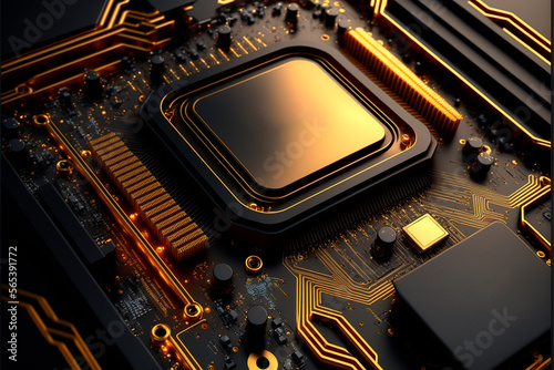Technology background. Central Computer Processors CPU concept. Motherboard digital chip. Tech science background. Integrated communication processor. Generative AI