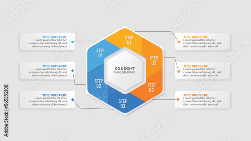 Process Workflow, Dos and Don'ts, Comparison Chart Infographic Template Design