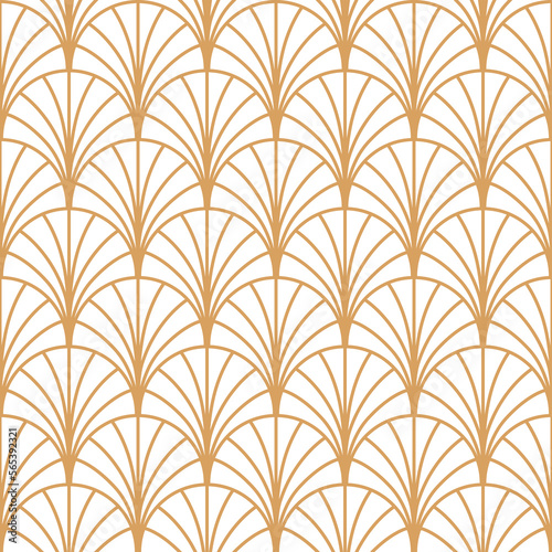 Art deco vector seamless pattern isolated on white background. Vintage decorative texture