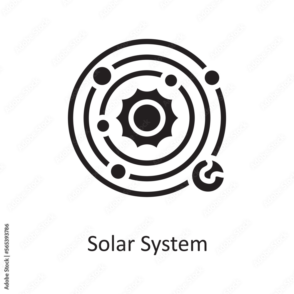 Solar System Vector Solid Icon Design illustration. Space Symbol on White background EPS 10 File Solar System Vector Solid Icon Design illustration. Space Symbol on White background EPS 10 File