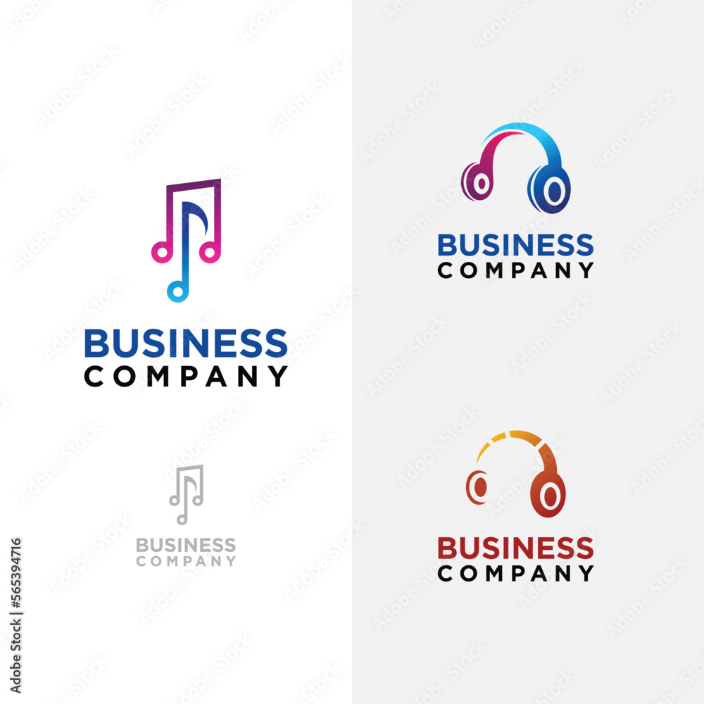 set of music logo vector, music logo inspiration set of music logo vector, music logo inspiration