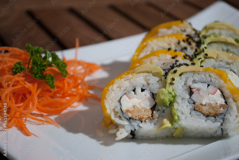 sushi roll plate sushi roll plate