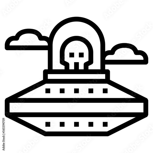 ufo line icon style