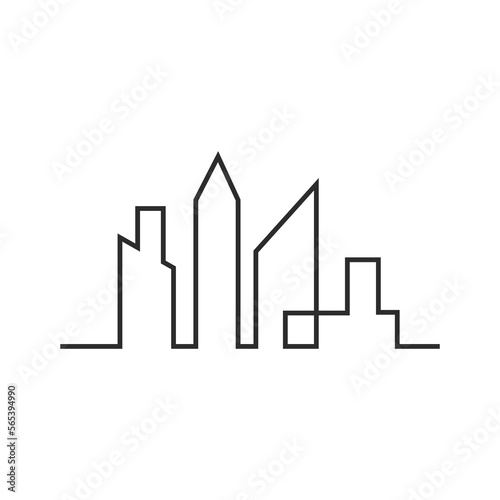 Vector Modern City Skyline Logo Template.