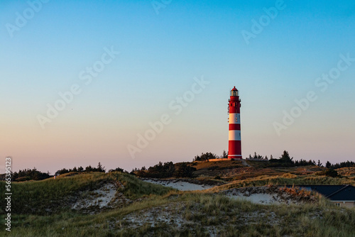 Leuchtturm Amrum im Sonnenuntergang, Nordseeinsel