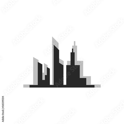 Vector Modern City Skyline Logo Template.