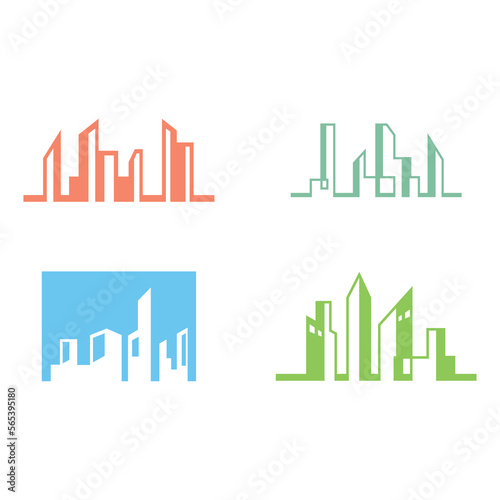 Vector Modern City Skyline Logo Template.