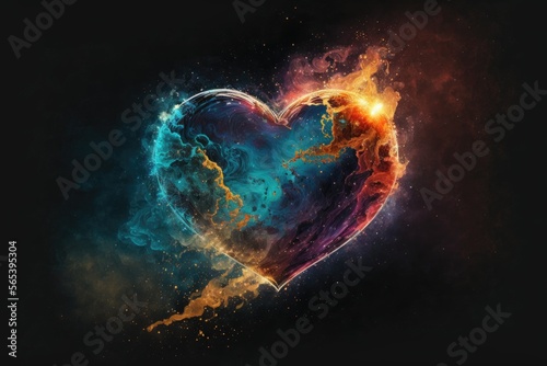 Discovering the Magical Valentine's Day Heart Colors of the Universe Generative AI