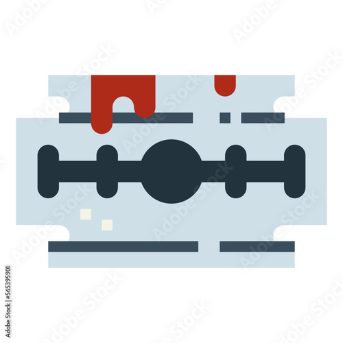 Razor blade flat icon style