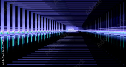 Metaverse abstract background concept. Perspective laser grid. Future technology. Digital science fiction matrix background