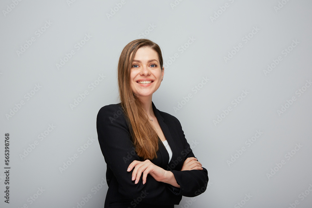 Smiling young business woman Isolated portrait. Smiling young business woman Isolated portrait.