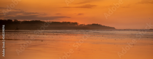 Costa Rica twilight beach panorama photo