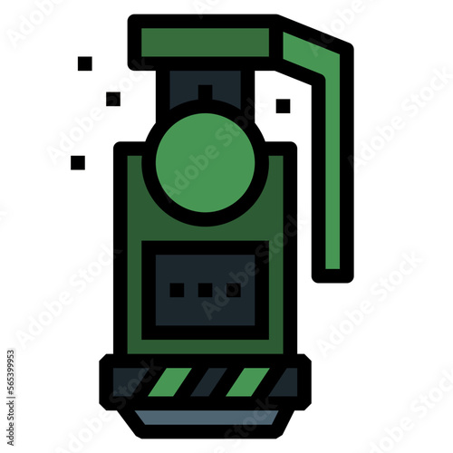 grenade filled outline icon style
