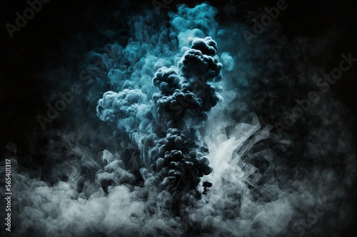 dark abstract background with smoke floating up, generative ai