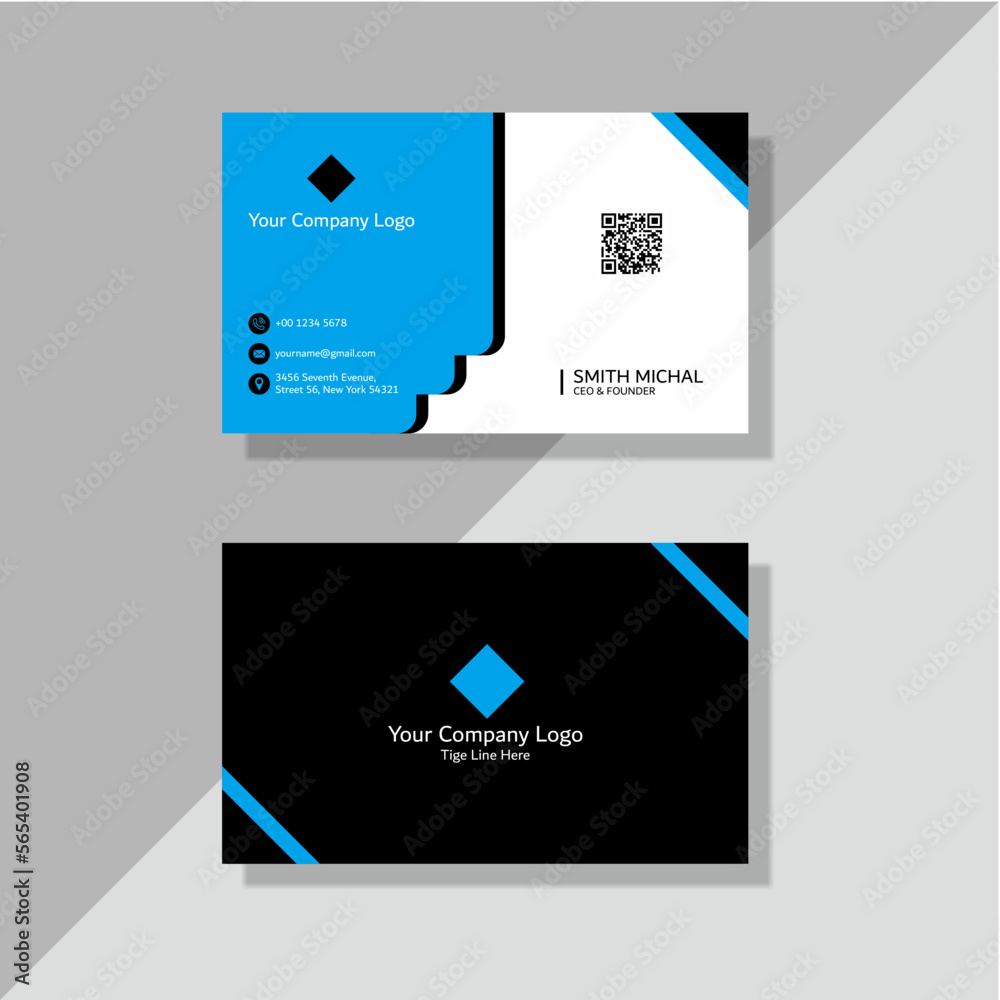 Creative double-sided business card template. Creative double-sided business card template.