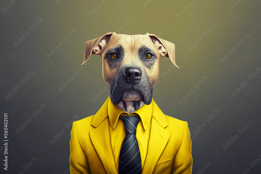 Portrait of a Dog dressed in a formal business suit