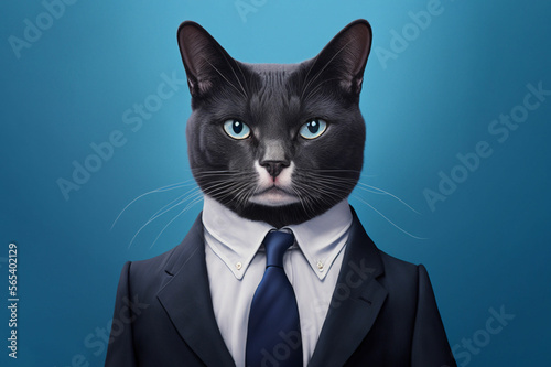 Portrait of a Cat dressed in a formal business suit © 3DArt