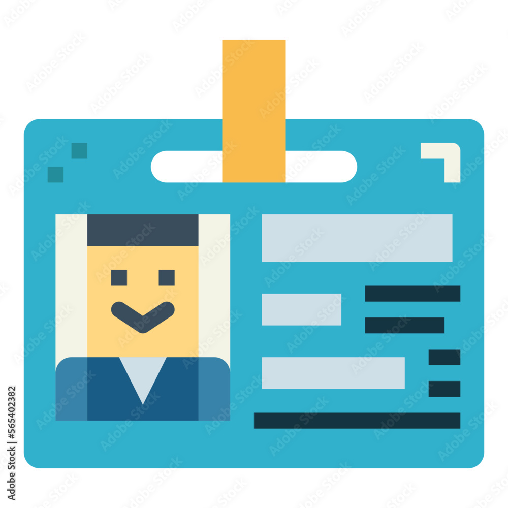 id card flat icon style id card flat icon style