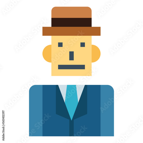 journalist flat icon style