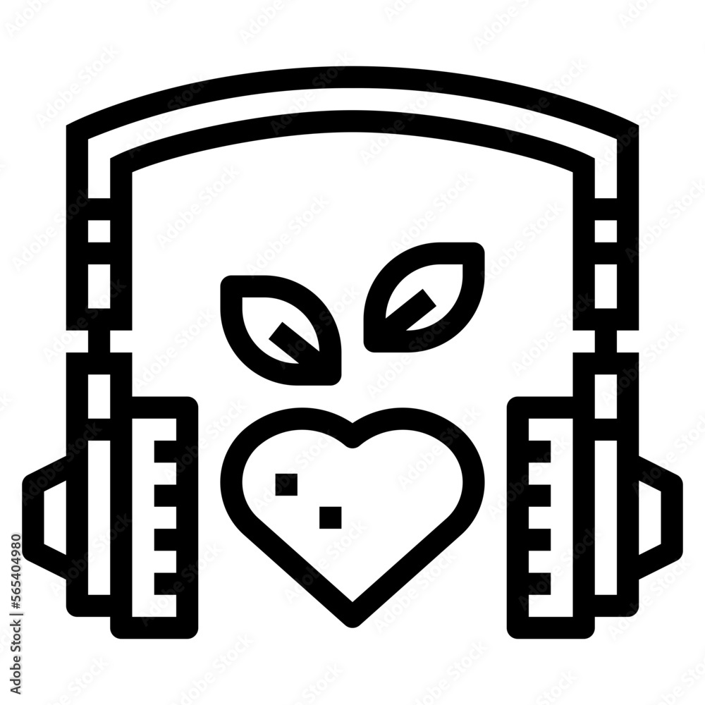 music therapy line icon style