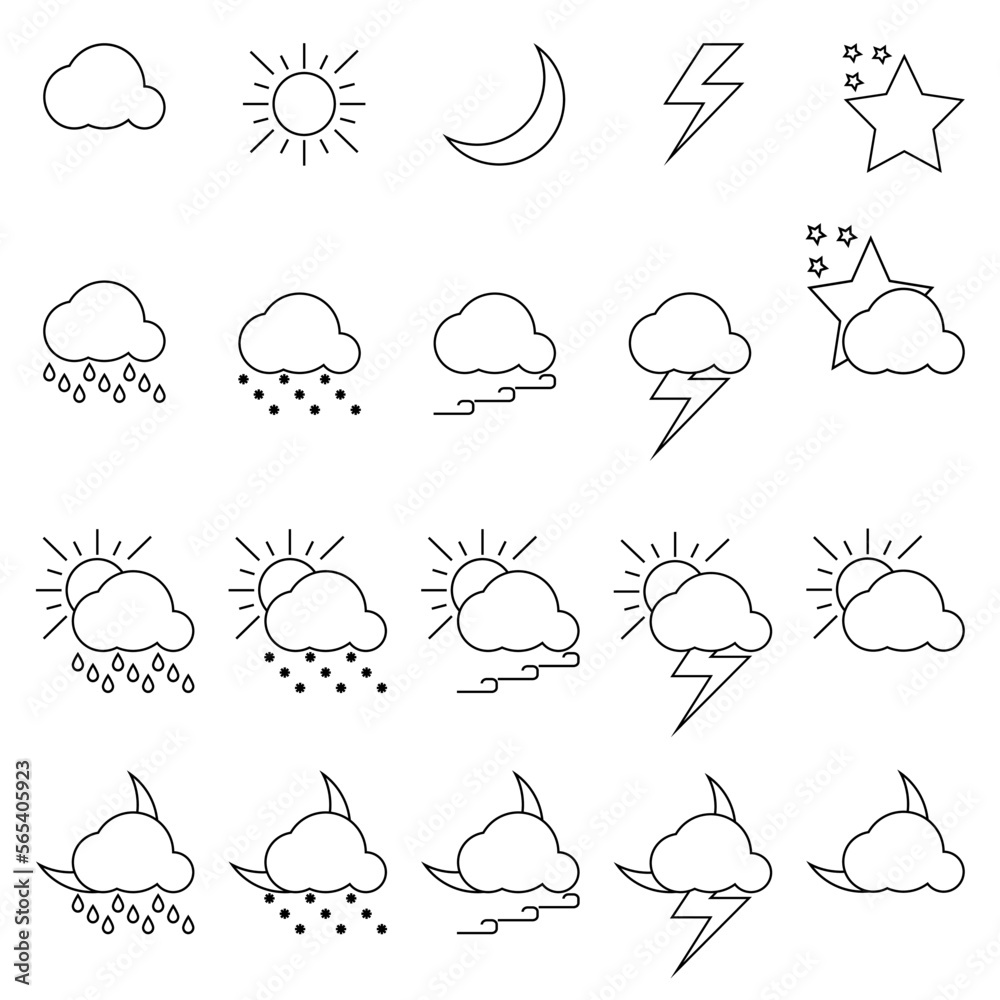 set of weather icons set of weather icons