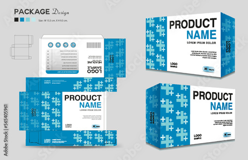 Supplements and Cosmetic box design, Package design template, box outline, Box Packaging design, Label design, healthcare label, packaging design creative idea vector, realistic mock-up