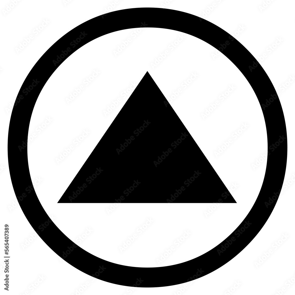 Triangle Button Icon on Transparent Background Triangle Button Icon on Transparent Background