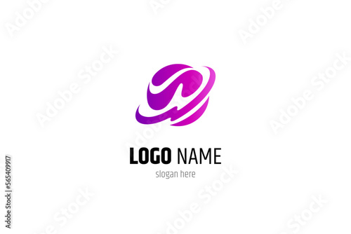 Planet icon logo design in abstract design style
