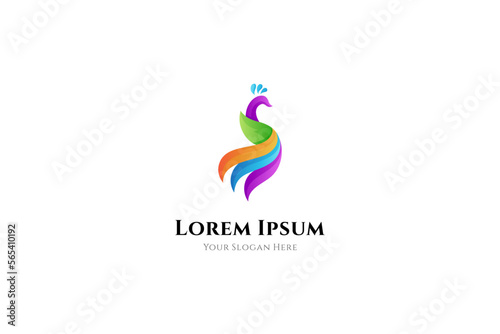 peacock logo with colorful design