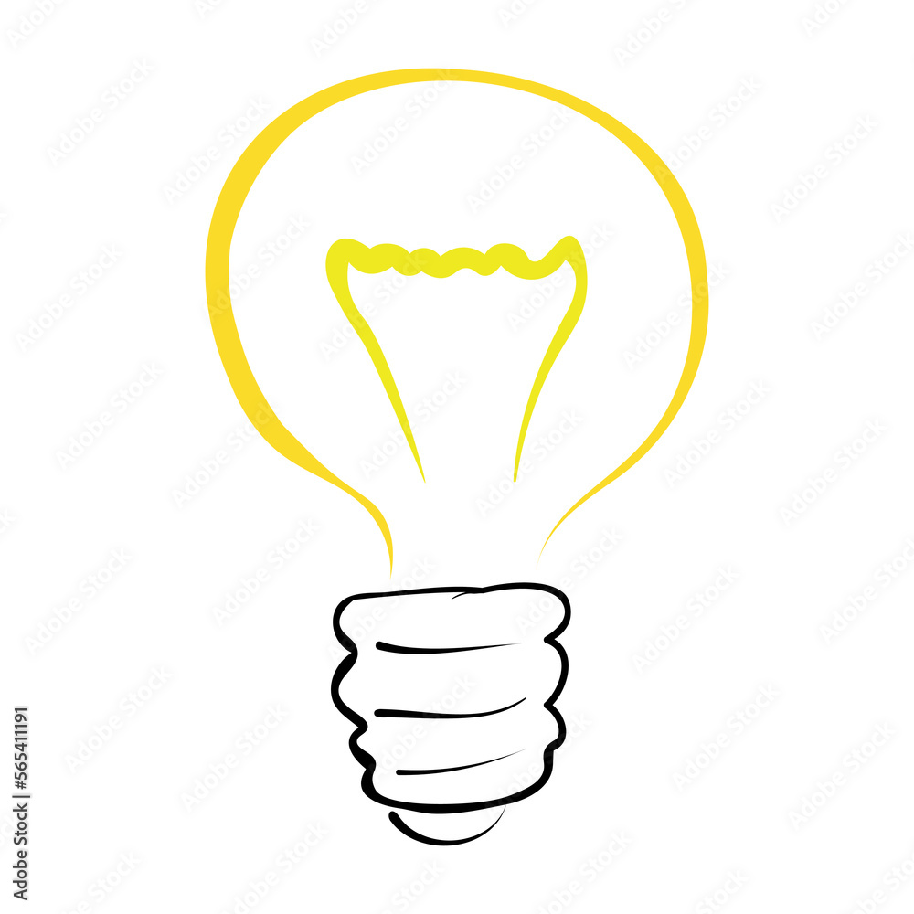 Light bulb with rays shine. Cartoon style. Flat style. Hand drawn style. Doodle style. Symbol of creativity, innovation, inspiration, invention and idea. Vector illustration. Vector illustration Light bulb with rays shine. Cartoon style. Flat style. Hand drawn style. Doodle style. Symbol of creativity, innovation, inspiration, invention and idea. Vector illustration. Vector illustration