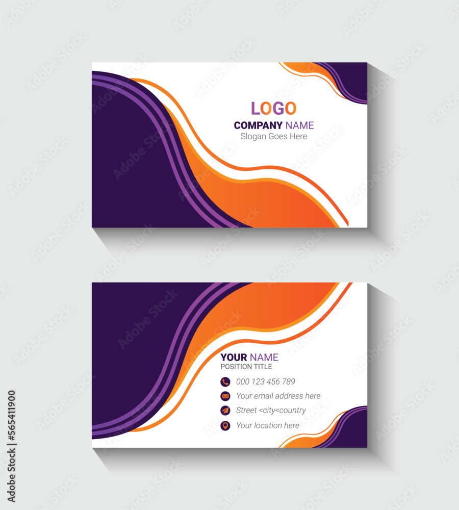 Naklejka premium Clean and modern business card with gradient