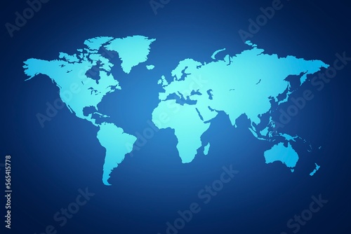 World map with dark blue background 