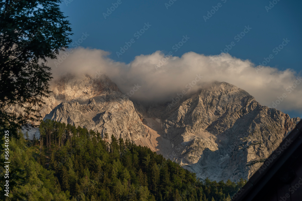 View from lookout point over Jezersko village for summer fresh mountains View from lookout point over Jezersko village for summer fresh mountains
