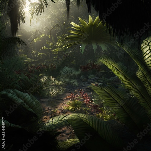 A dense tropical rainforest.  © ECrafts
