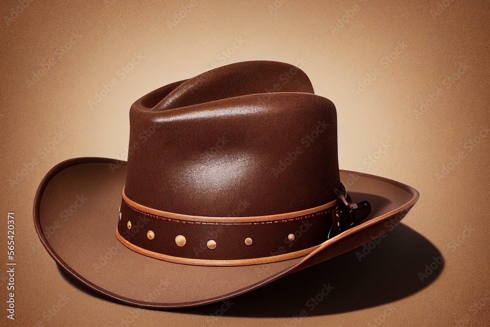 Brown Color Fashion Cowboy Hat Logo Design. Generative AI Stock ...