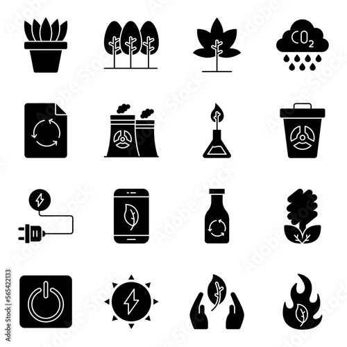 Pack of Botany Solid Icons 