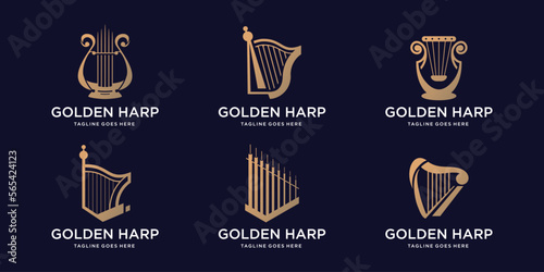 golden harp logotype inspirations
