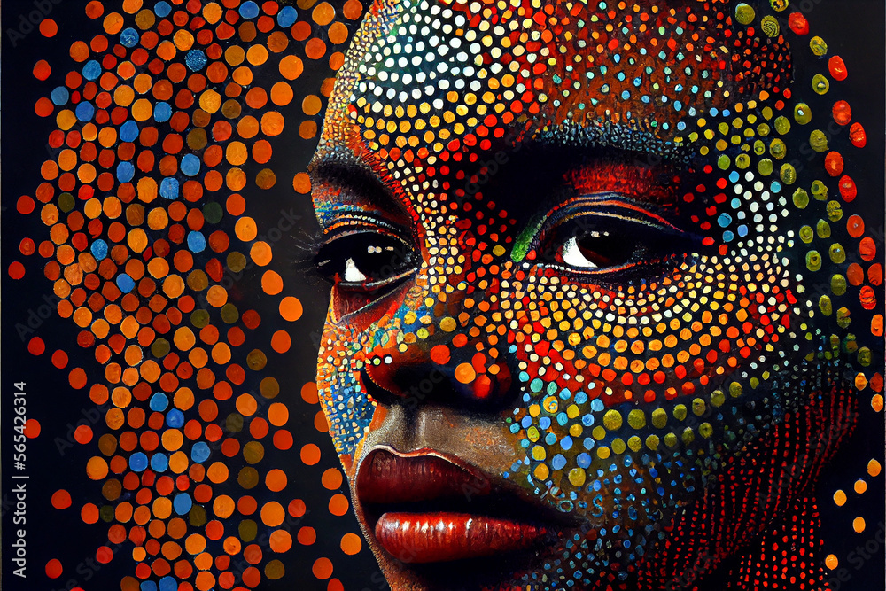 Pointillism Aboriginal Art Generative AI Stock Illustration Adobe Stock