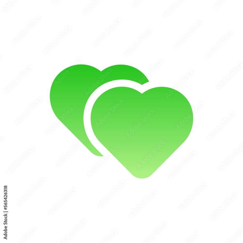 hearts flat gradient icon